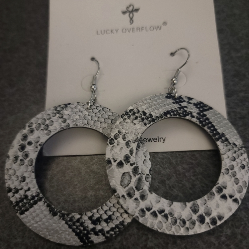 Faux Leather Dangle Earrings